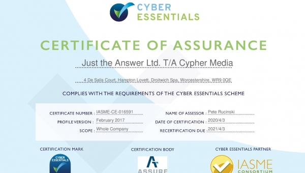 Cyber Essentials Certification