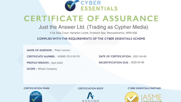 Cyber Essentials Recertification