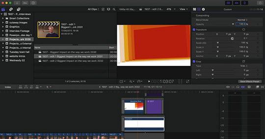 Final Cut Pro software screenshot